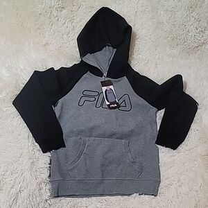 Fila Boys Black and Gray Hoodie, Sweater,  Pullover hoodie